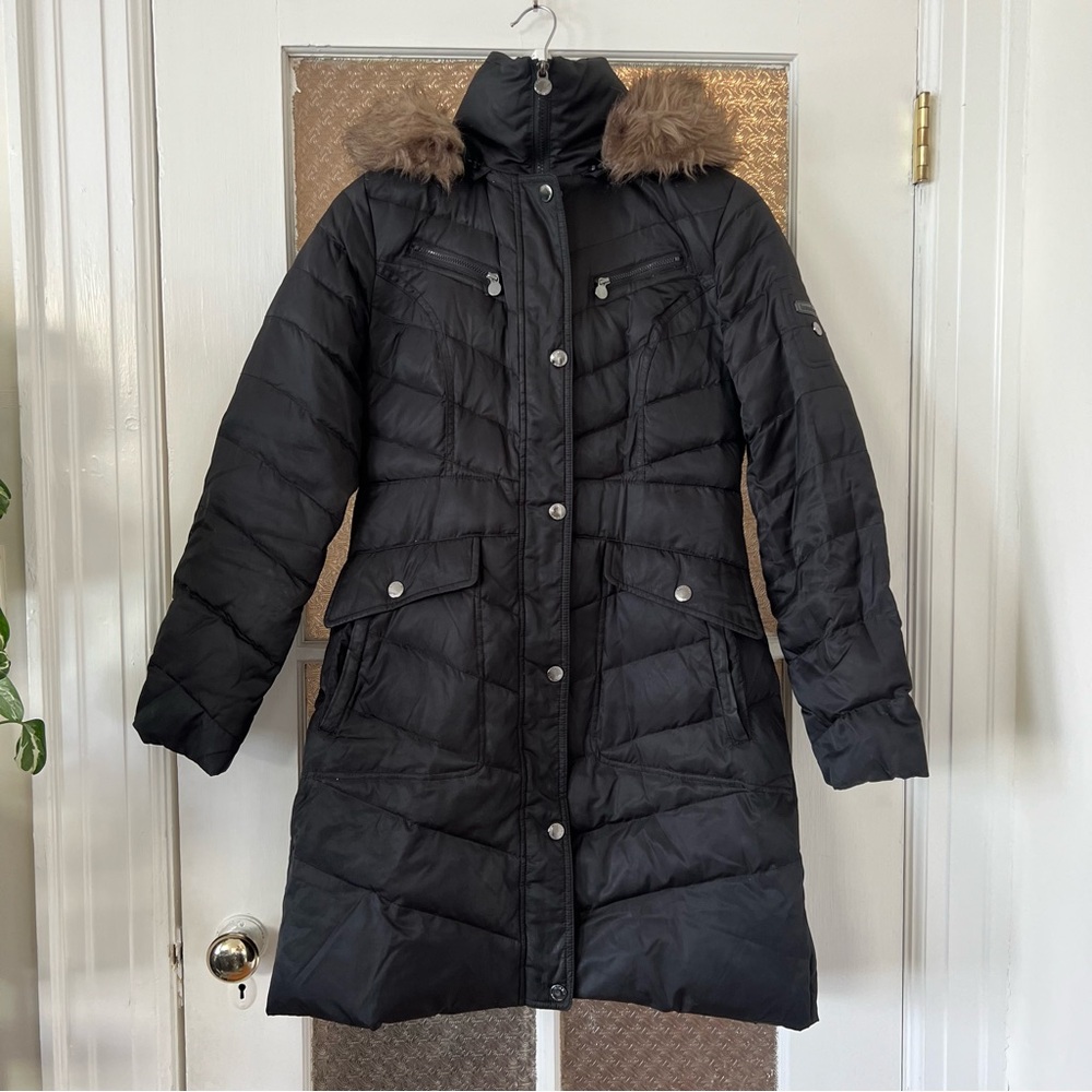 Laundry winder puff coat with fur lining
